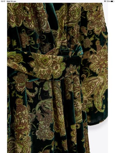 Zara velvet wrap style dress, new, size M,