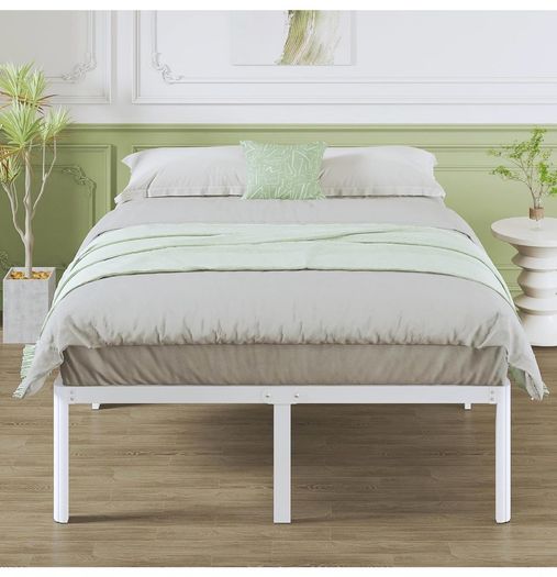 41 cm King Size Bed Frame with Rounded Corner Legs, 5ft Metal Platform