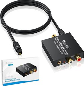 192KHZ Optical to RCA Converter Pure&Clear Sound Digital to Analog Audio Converter Support|3.5mm&RCA Output|Lightweight|Aluminum Metal Case|PCM or LPCM Audio Format| for HDTV Blu Ray DVD etc