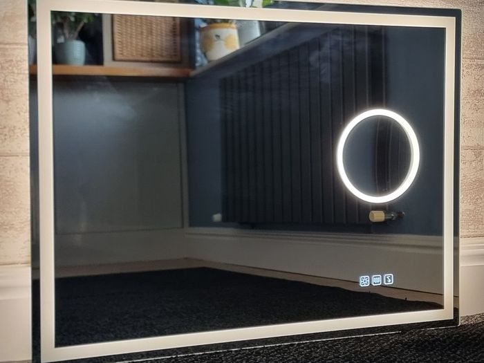 LED Bathroom Mirror Dual LED Speakers Antifog Bluetooth Fog Free Makeup Cosmetic Zoom x5 Vanity 80x60cm or 60x80cm Horizontal Vertical Cold Warm Neutral Bright Light
