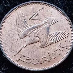 [#120] - Ireland 1959 | ERROR | Irish 1/4d | Farthing | Woodcock | KM.9 | UNC