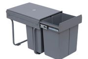 40L Pull Out Kitchen Recycle Waste Bin with Soft Close Dustbin Recycling Cabinet Trash Can Grey (1x20L+2x10L))