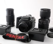 Pentax 645 medium format body plus lenses etc.