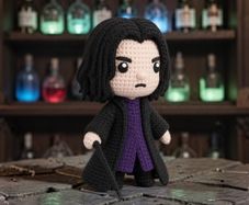 Dark Wizard Professor Inspired Crochet-Style Figure Harry Potter Decoration