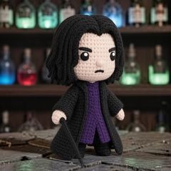 Dark Wizard Professor Inspired Crochet-Style Figure Harry Potter Decoration