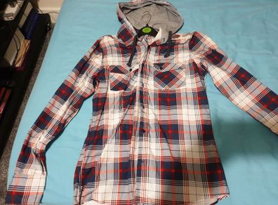 cedarwood state red blue white grey long sleeve shirt with hoodie
