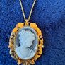 Cameo Onyx stone and Zirconia necklace 18k gold Image 2