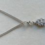 Vintage Circa 1990s 18k white Gold 750 Natural Diamonds and Sapphire Decorated Necklace L 13,5" - 10,80g Image 6