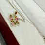 Multi-Tourmaline & White Zircon Pendant with Chain Image 2