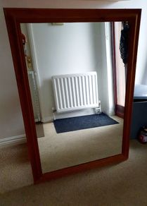 Mirror large rectangular ideal for mantle piece or fireplace