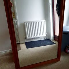 Mirror large rectangular ideal for mantle piece or fireplace