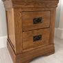 Pair of Rustic 3-Drawer Solid Oak Bedside Tables/Lockers Image 2