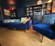 Velvet Sofa Bed and Swivel Chair Bundle 375 Excellent Condition