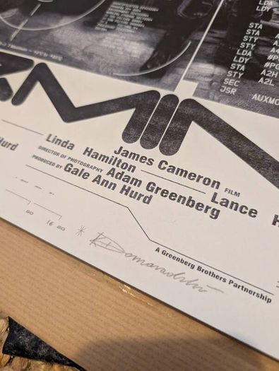 The Terminator Screen Print MOVIE POSTER AP - Signed By Krzysztof Domaradzki 16/20 Nt Mondo SOLD OUT EXTREMELY RARE, + Free mystery print