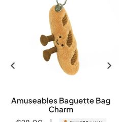 New JELLYCAT Amuseables Baguette Bag Charm