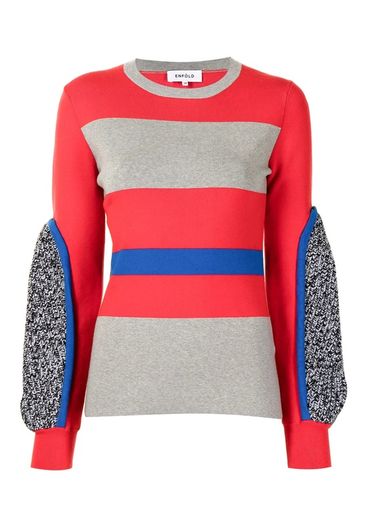 Enfold colour-block jumper