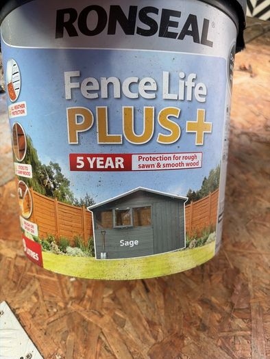 Ronseal Fence Life Plus  sage 9L (Brand New)  Selling an