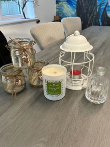 Scent Bundle - John Seagram Candle, Gold Tea Lt Holder x 3, Lantern Tea Lt Holder & Diffuser Bottle