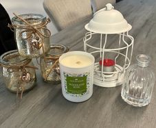Scent Bundle - John Seagram Candle, Gold Tea Lt Holder x 3, Lantern Tea Lt Holder & Diffuser Bottle