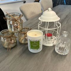 Scent Bundle - John Seagram Candle, Gold Tea Lt Holder x 3, Lantern Tea Lt Holder & Diffuser Bottle