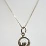 Vintage Sterling Silver Birthstone Claddagh Pendant Necklace 2,5g Length 18" Image 6