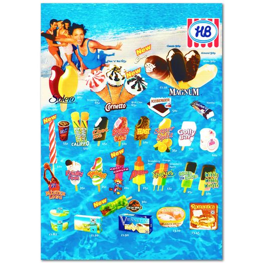 HB Ice Cream & Irish Snack Posters - A4 / A3 Prints