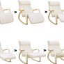 _Rocking chair in birch wood, Rocking chair with footrest adjustable to 5 heights, cotton cover, load capacity 150 kg, for living room, bedroom, Beige Image 4