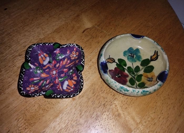 Two Pretty Ashtrays - never used