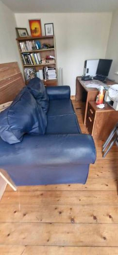 Dark Blue leatherette sofa