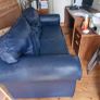 Dark Blue leatherette sofa Image 2