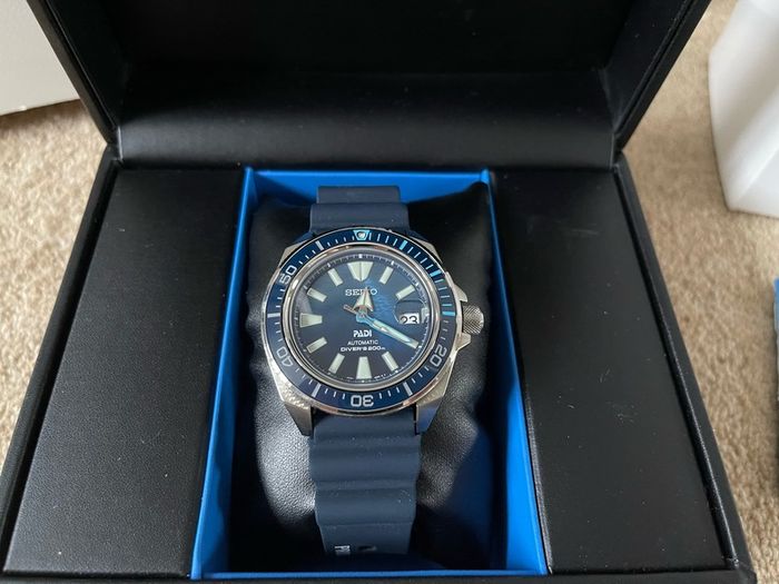 Seiko Prospex Deep Blue Samurai Padi Special Edition 44mm Blue Dial Blue Rubber Strap Watch