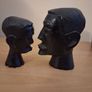 African carved busts x2 Image 2