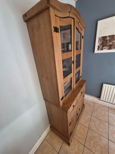 Beautiful Solid Mexican Pine Display Cabinet / Dresser