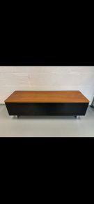 Black Tv Unit with wooden top