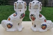 Pair of ceramic Staffordshire Spaniel dogs