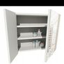 Bathroom Unit Shelf With Mirror White Image 2