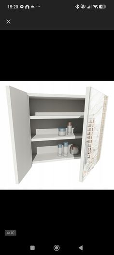 Bathroom Unit Shelf With Mirror White
