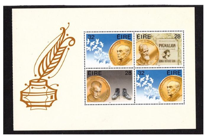 1994 Ireland Irish Nobel Prize Winner Commemorative Stamps Booklet Mint Never Hinged (MNH). Scanned images of panes included but item is complete booklet