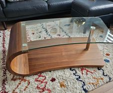 Curved coffee table - glass top