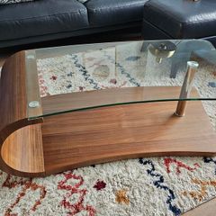 Curved coffee table - glass top