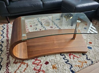Curved coffee table - glass top