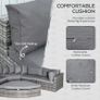 6 PCs Outdoor Rattan Wicker Sofa Set Bonzer Half Round Patio Conversation Furniture Set w/ Angled Corner Design, Cushions Grey Image 6