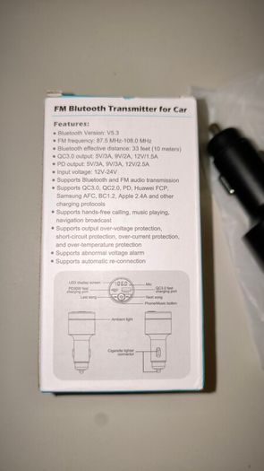 Bluetooth Car Charger & FM Transmitter