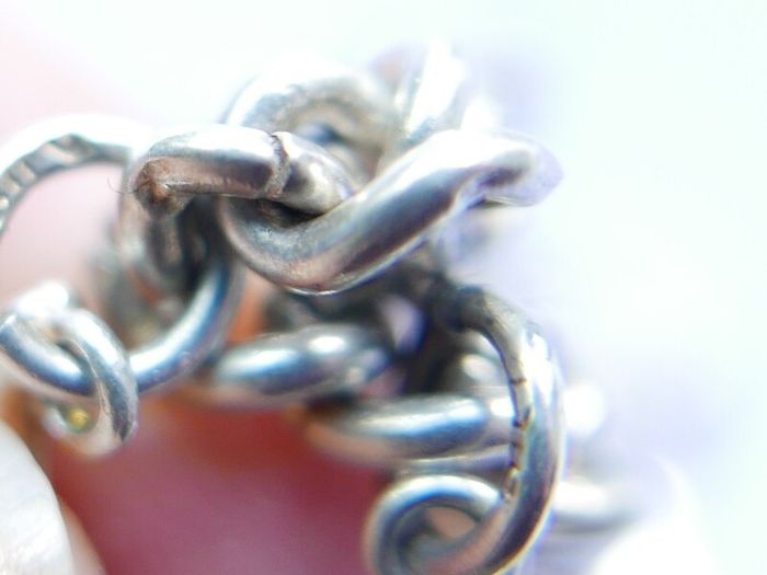 Vintage Heavy Sterling Silver Charm Bracelet length 7" - 37,9g