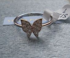Ladies silver butterfly ring, Size 7/N , Stella Picciotto ring, New, Jewellery. Gift