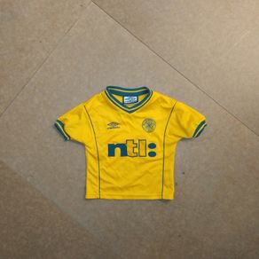 FREE POST Celtic 2000 (2-3 Years) Shirt Jersey Umbro Soccer Football Vintage Retro SCotland Ireland Glasgow  Gold NTL Childs Childrens Babies Toddlers Girls Boys Youths Kids