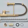 Kitchen Tap Gold Pull-Down Kitchen Faucet 360 Swivel Spout Image 3