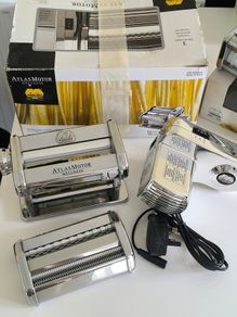 Marcato Atlas Motor Wellness Pasta Machine and Ravioli Attachment. Complete Set