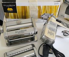 Marcato Atlas Motor Wellness Pasta Machine and Ravioli Attachment. Complete Set