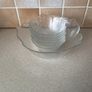 Vintage Set 7 Lotus Clear Glass Bowls Image 2
